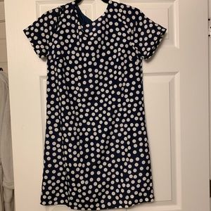 J CREW blue and white polka dot shift dress